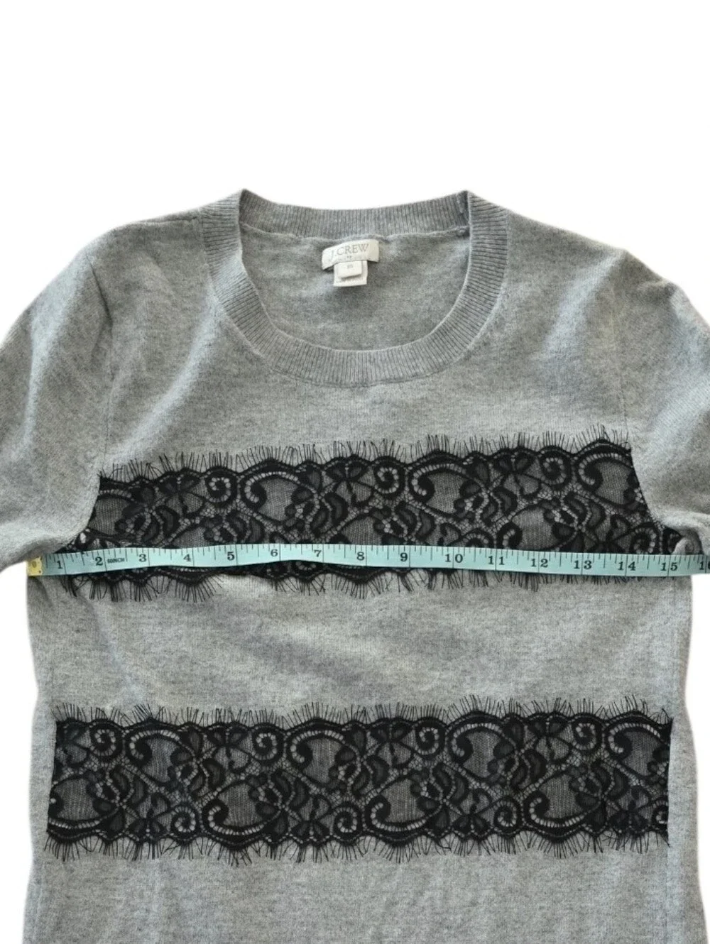 J. Crew Women's Merino Wool Blend Striped Lace Teddie Sweater. Size XS